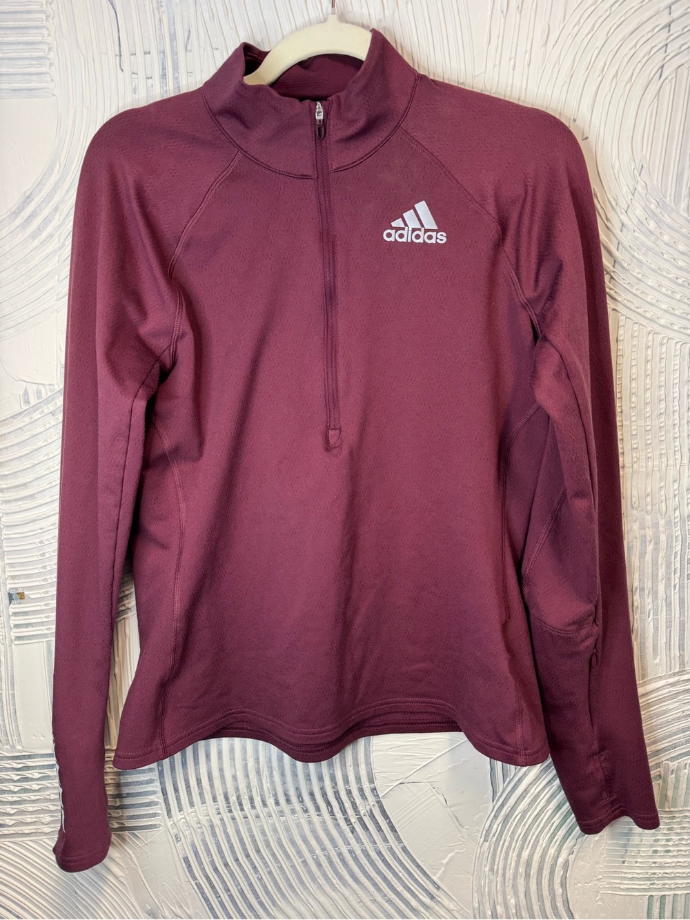 adidas Women's Burgundy Half-Zip Pullover